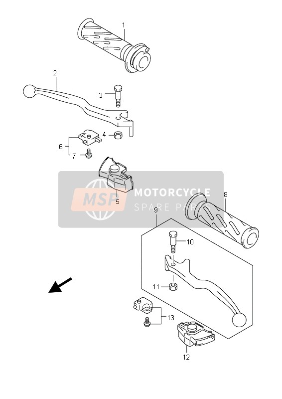 Suzuki AN400(Z) BURGMAN 2007 Handle Lever (AN400) for a 2007 Suzuki AN400(Z) BURGMAN